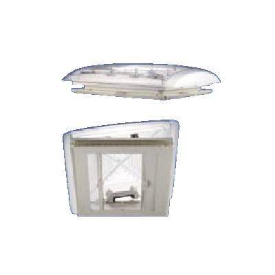 MPK Dachhaube Klarglas 40 x 40 cm mit Moskitonetz und Rollo