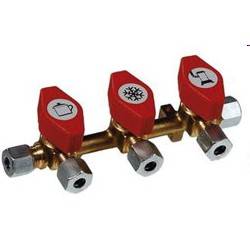 Verteilerblock Messing, 3 x 8 mm