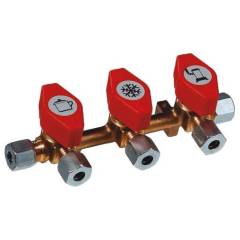 Gas Verteilerblock mit 3 Abg�ngen