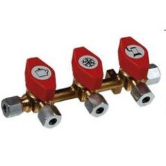 Verteilerblock Messing, 3 x 8 mm
