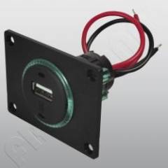 Kfz USB Einbausteckdose mit Montageplatte