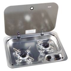 Dometic Cramer 2 Flamm Kochmulde 30mbar Edelstahl mit Glasabdeckung