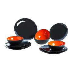 Gimex Orange Grau Geschirrset