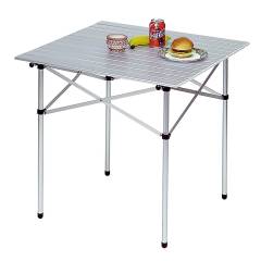 Alu Campingtisch mit Alu Rollplatte - 70 x 70 cm