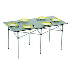 Alu Campingtisch mit Alu Rollplatte - 120 x 70 cm