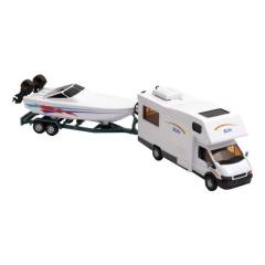 Wohnmobil mit Bootsanh�nger