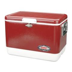Coleman Steel Belted Cooler 54QT K�hlbox rot wei�