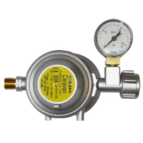Gok Gasdruckregler EN 61 - 30mbar - 1,5 kg/h mit Manometer