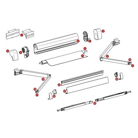 Sttzfu 123 cm fr Markisenlnge 2,6 m