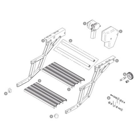 Trittbrett 500 Alu 12V - 2 Stck