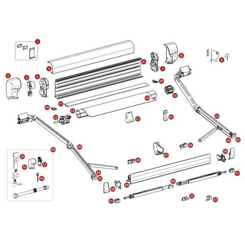 Motorabdeckung, links, creme