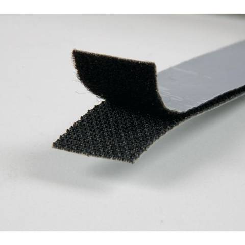 Klettband selbstklebend 20mm 5m Rolle (schwarz)
