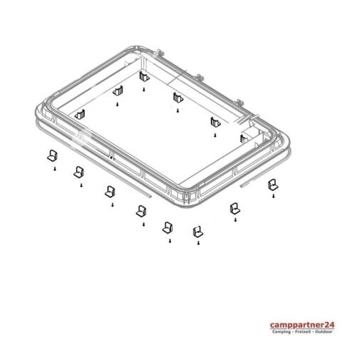 Dometic Montagebock und Schraube 53-60mm, rot