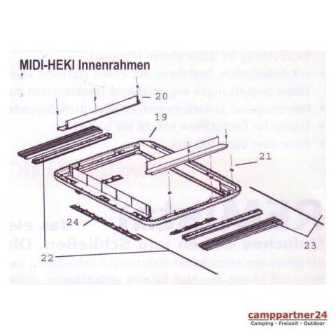 Dometic Seitz Midi-Heki Innenrahmen komplett für Bügelversion