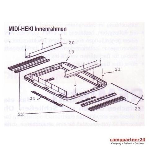 Dometic Seitz Midi-Heki Innenrahmen komplett fr Bgelversion