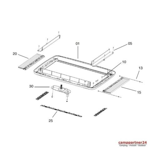 Dometic Seitz Midi-Heki Innenrahmen komplett fr Kurbelversion
