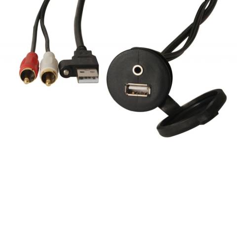 USB/AUX-Verlngerung 2 m mit Einbaubuchse