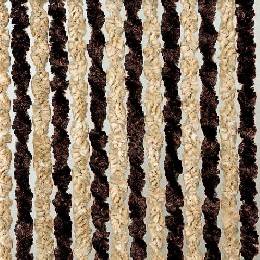 Chenille Trvorhang 56 x 205 cm - dunkelbraun / beige