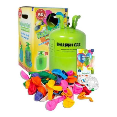 Helium-Ballon-Kit Balloon-Time mit 50 Luftballons