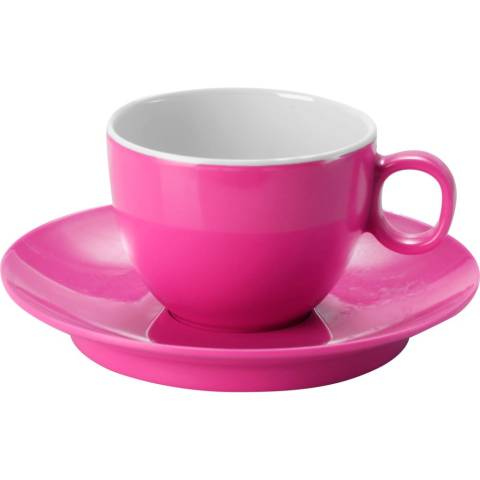 Brunner Espressotasse mit Untertasse - pink