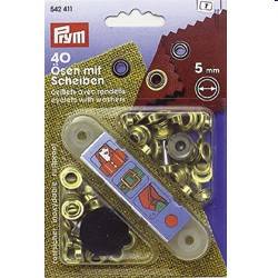 PRYM sen und Scheiben, Messing, goldfarb.,  5mm