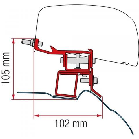 Fiamma Markisenadapter F40 Kit fr Mercedes V-Klasse ab 2014