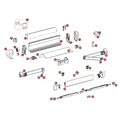 Thule Omnistor 5003 - Endkappe links - wei