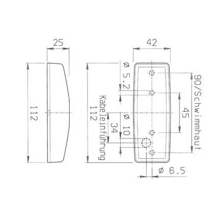 Hella Seitenbegrenzungsleuchte 378 mit Rckstrahler