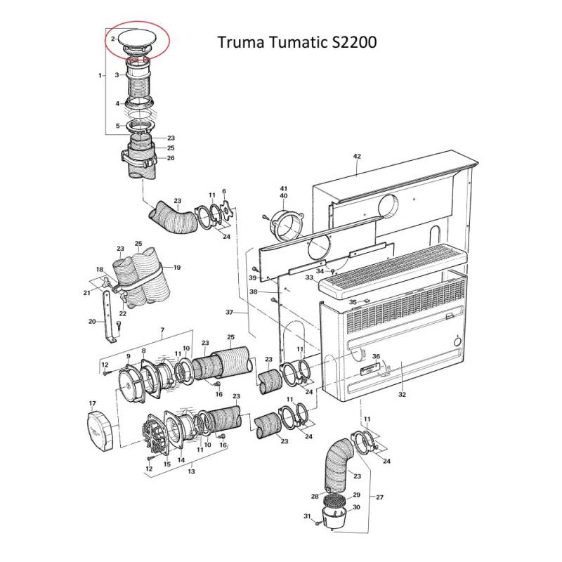 Kamindach fr Truma Trumatic S
