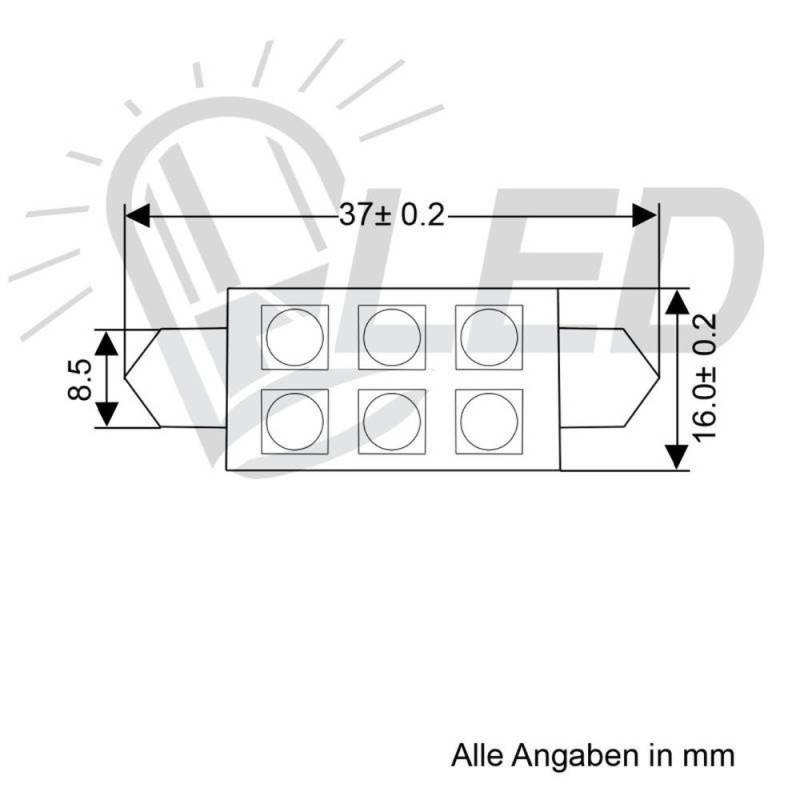 Green Power LED Leuchtmittel - 6er SMD Soffitte