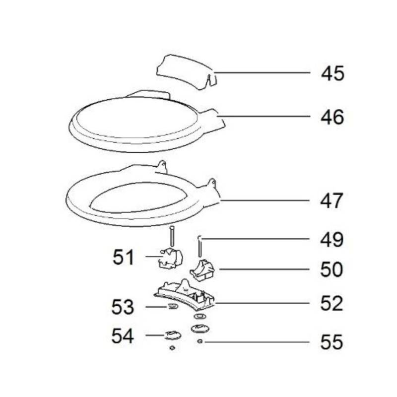 Toilettensitz mit Deckel fr Thetford C260 Keramik