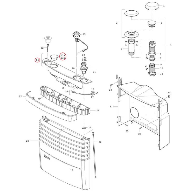 Abdeckung fr S 3004 inkl. Abdeckkappe