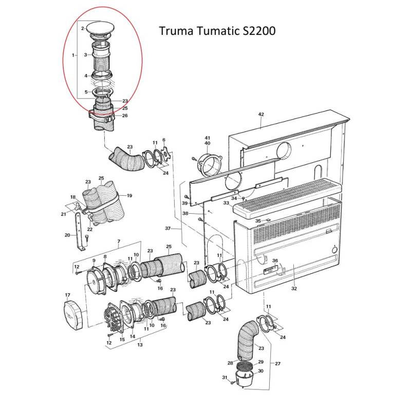 Truma Abgaskamin AK3 bis 4 cm Dachstrke