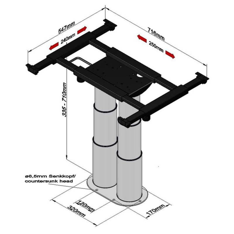 Ilse Tischgestell 7242 GRA