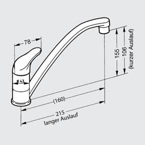 Messing Einhebelmischer CHARISMA ohne As