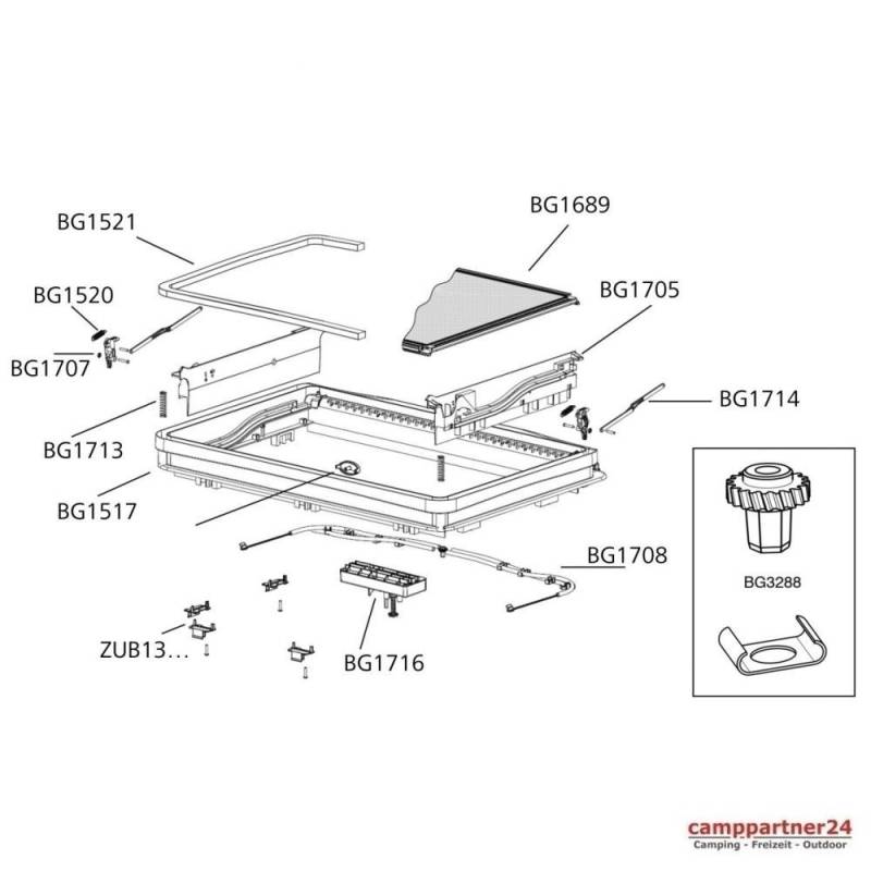 Dometic Seitz Midi-Heki Auenrahmen komplett fr Kurbelversion