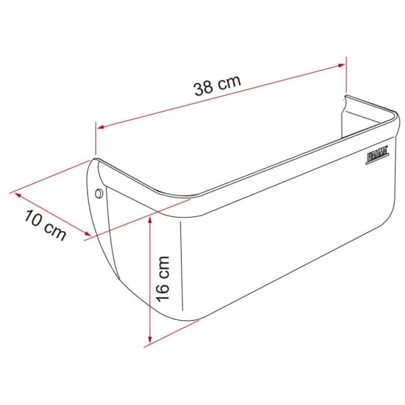 Fiamma Staubehlter 30 x 10 x 16 cm - grau
