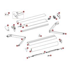 Tuchrollenendkappen Satz links und rechts